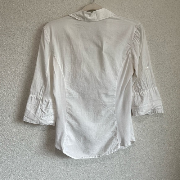 James Perse Womens Size 2 Medium White Sheer Slub Side Panel Shirt Minimal Boho - Picture 7 of 11
